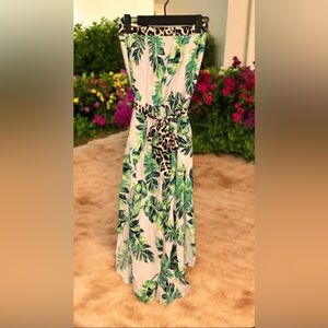 Venus Tropical Leaf Print Jumpsuit XS-S NWOT
